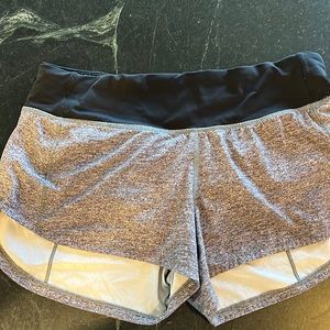 Lulu lemon speed up mid-rise lined shorts. 2.5”. Heather lux multi black/black.
